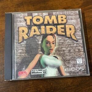 Vintage 1996 Computer Game TOMB RAIDER DOS Windows 95 Lara Croft EIDOS PC